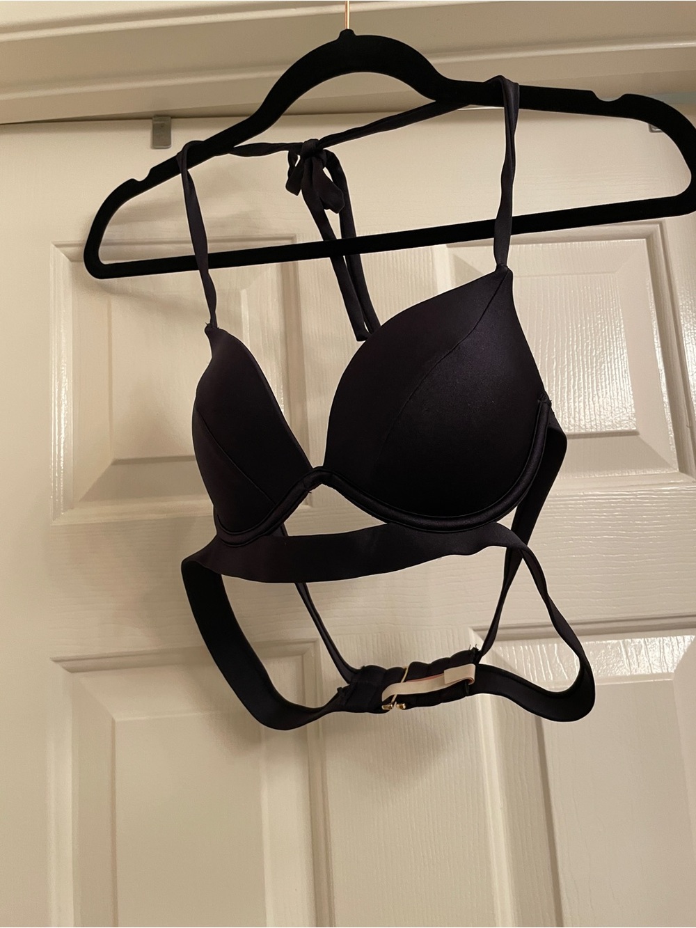 VS Black Push-Up Bikini with Underwire Support Gold Clasp Adjustable